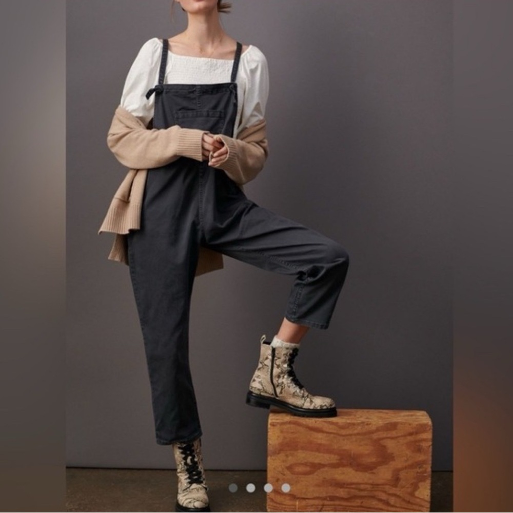 Anthropologie Pilcro Everyday Relaxed Overalls in Washed Black NWOT